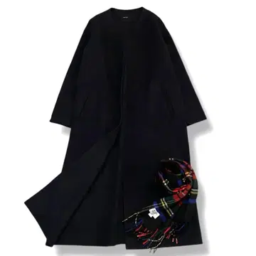 스픽 앤 스팬 20AW 노카라 V넥 리버 코트 울 36