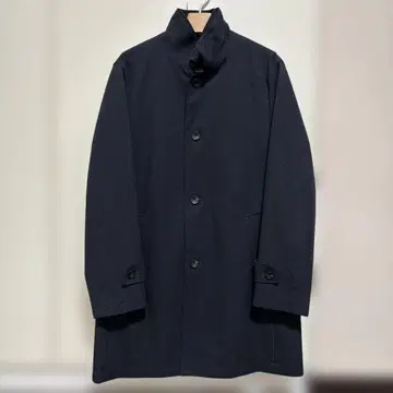 네이비 스텐카라 코트 4개 버튼