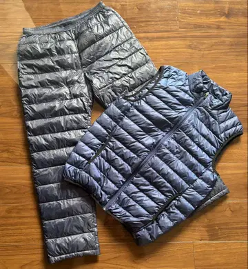 KRSN 네이비 다운 베스트와 팬츠 세트