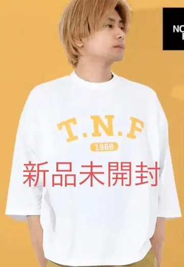 새상품 THE NORTH FACE 3/4 TNF 로고 티 M 화이트