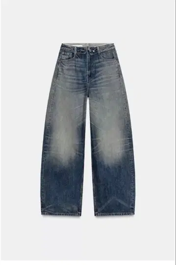 ZARA TRF 미드 라이즈 롤업 허리 데님 34