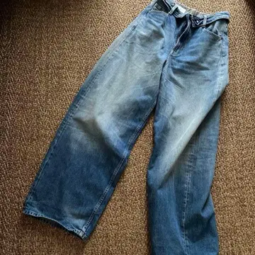 시착 정도 ZARA TRF 미드 라이즈 접이식 허리 데님 34