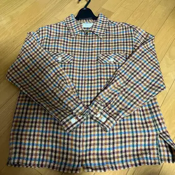 플란넬 체크 무늬 자켓