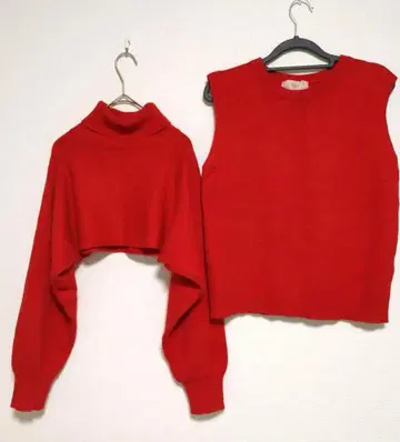 실프 터틀넥 크롭 스웨터 스웨터 베스트