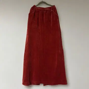 SONIA RYKIEL 프랑스제 오렌지 벨로아 롱 스커트 S