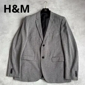 [ 하자품 ] H&M 그레이 테일러드 자켓 사이즈 44R 슬림 핏
