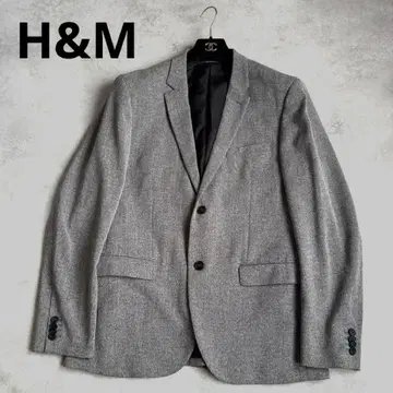 [ 하자품 ] H&M 그레이 테일러드 자켓 사이즈 44R 슬림 핏