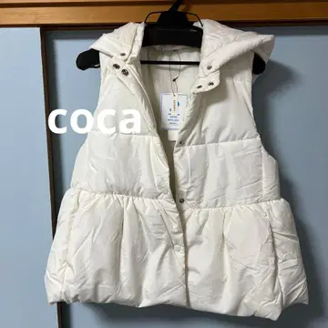 coca 발수 가공 화이트 다운 베스트 M 사이즈