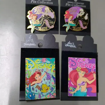 디즈니 인어공주 핀 배지 4개 세트