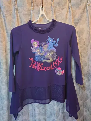 토쿠코 프리미어볼 보라색 바탕에 오즈의 마법사 자수로 밑단 프릴