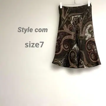 도쿄 스타일 스타일컴 여성용 무릎 기장 플레어 스커트 S 페이즐리 무늬