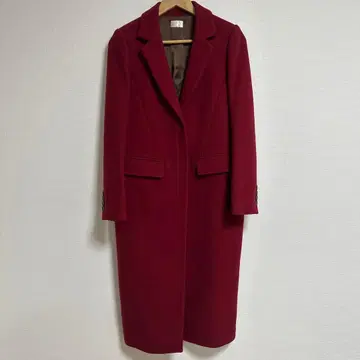 Nine ground 버건디 롱 코트