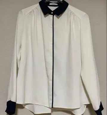 TONAL 토널 클레릭 화이트 네이비 긴팔 셔츠