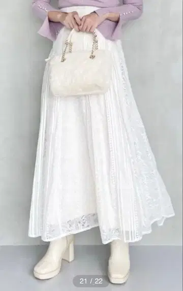 MERCURYDUO 패널 레이스 플레어 스커트