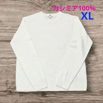 캐시미어 크루넥 스웨터 유니클로 화이트 XL