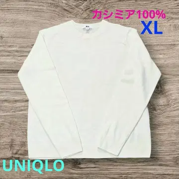 캐시미어 크루넥 스웨터 유니클로 화이트 XL