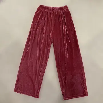 프리다 버건디 벨벳 와이드 팬츠