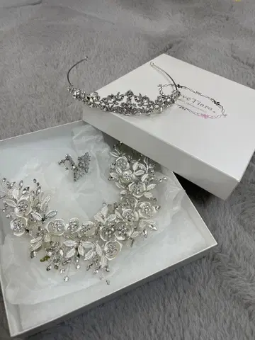 Love Tiara 브라이덜 액세서리 세트 실버