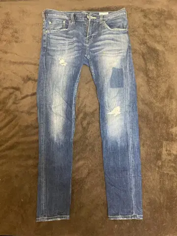 베이플로우 데미지 가공 데님 스키니