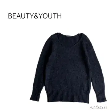 BEAUTY&YOUTH . 알파카 실크 리브 풀오버 블랙