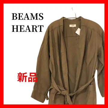 BEAMS HEART 롱 가디건 가운 코트 벨트 포함 B1716