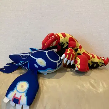 원시 그란돈 원시 가이오가 커다란 봉제 인형 포켓몬 빛나는 초마신