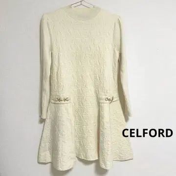 셀포드 아이보리 긴팔 무릎 기장 원피스 36 CELFORD