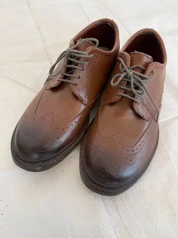 브라운 가죽 윙 칩 신발 방수