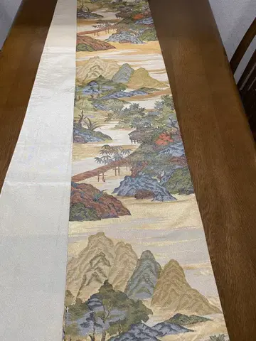 산수화 후쿠로 오비 순수 실크 니시진 비단 6통