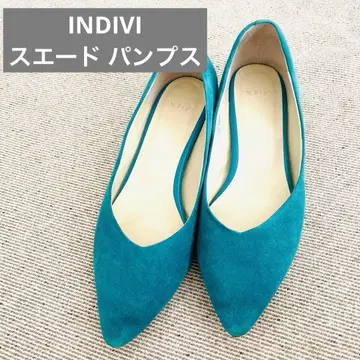 [ INDIVI ] 라이트 블루 스웨이드 펌프스