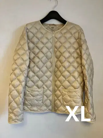 UNIQLO 아이보리 퀼팅 울트라 라이트 다운 자켓 XL