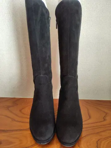 YOSHITO 블랙 스웨이드 롱 부츠 하이힐