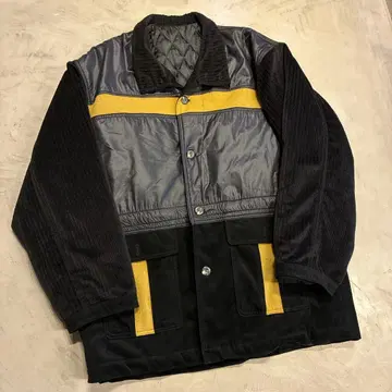 개성파 자켓 이소재 절개 나일론 x 코듀로이 L 안감 퀼팅