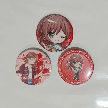 뱅드림 10th 이마이 리사 ROUND1 콜라보 캔뱃지 3점