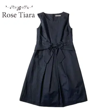 로즈 티아라 리본 원피스 블랙