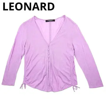 [ 새상품급 ] LEONARD 레오나르 가디건 면/레이온 퍼플 2Q5