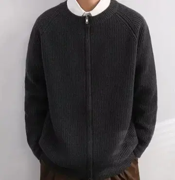 다크 그레이 집업 후드티