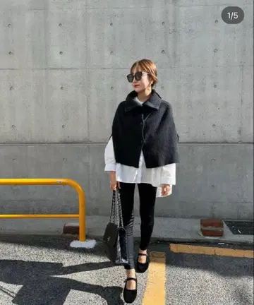 슬로브 이에나 다크 그레이 리브 판초