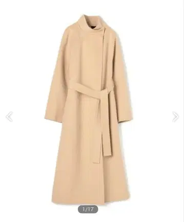베이지 벨트 롱 코트