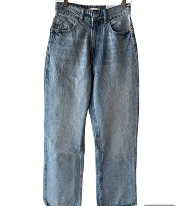 택 포함 H&M 루즈 스트레이트 하이 데님 34 하이웨스트