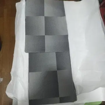 다크 네이비 체크 무늬 이중 기모노 코몬 기모노