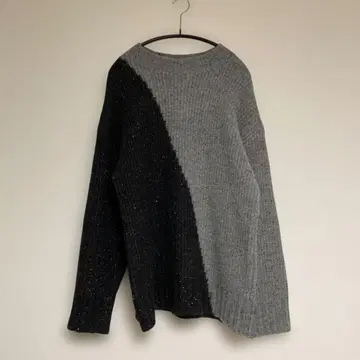 [ zara ] 바이컬러 니트 심플 니트 로우게이지 니트 그레이 블랙 S