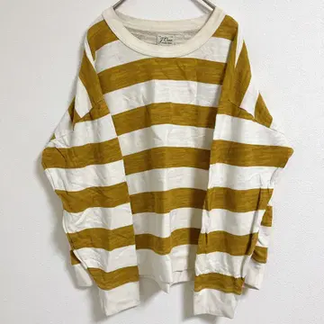 J.Crew 빈티지 플리스 긴팔 T셔츠 [ L ] 얇은 소재 머스타드
