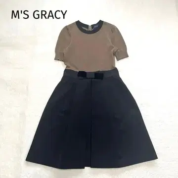 엠즈 그레이시 이소재 도킹 니트 절개 원피스 M'S GRACY