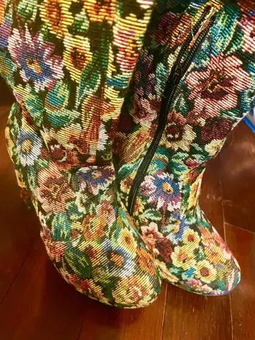 [ 꽃무늬 ] 고블랑 직조 니하이 부츠