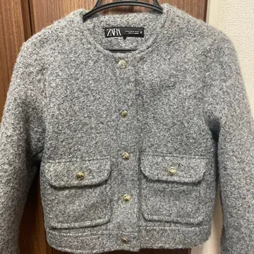 ZARA 그레이 노카라 자켓