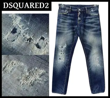 디스퀘어드 크러쉬 리페어 가공 로우라이즈 데님 팬츠 48