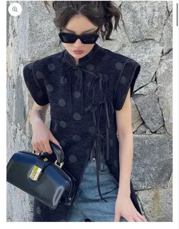 도트 차이나 원피스 자켓