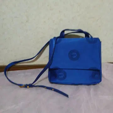 FALCHI NEWYORK 파란색 로고 패브릭 소재 숄더백