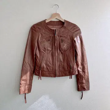 브라운 가죽 자켓 램 가죽 S